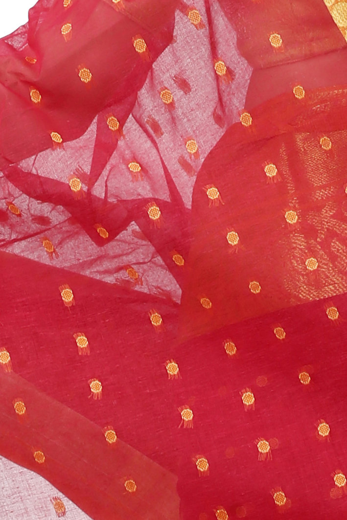 Red Pure Cotton Sachi Tant Saree (1026)
